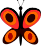 cool orange and black fun butterfly clippy art