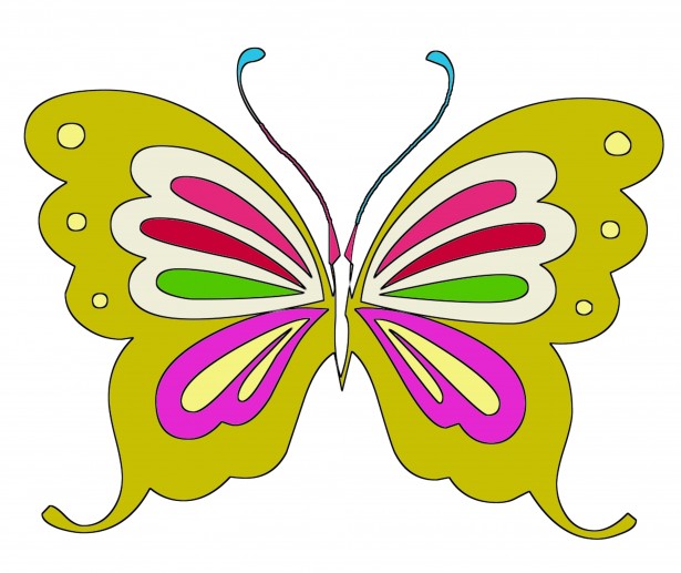 yellow colors butterfly clipart
