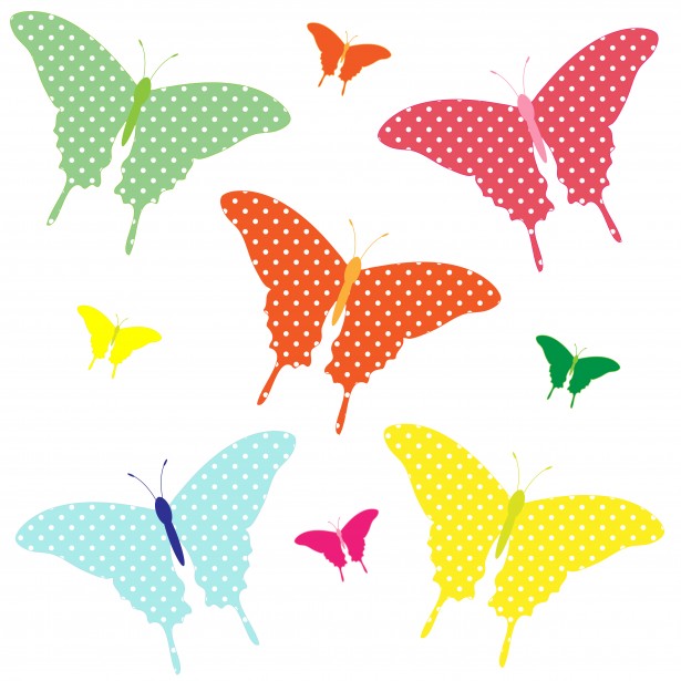 colored butterflies clipart images