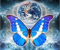 butterfly and planet earth cosmic digital art
