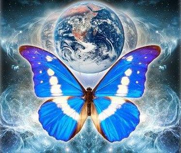 Cosmic butterfly and earth art