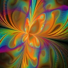 trippy abstract digital art - multicolored butterfly fractal
