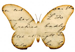 butterfly clipart graphic handwriting on wings