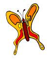 silly wings orange butterfly clipart