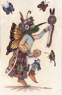 Native american butterfly kachina artwork
