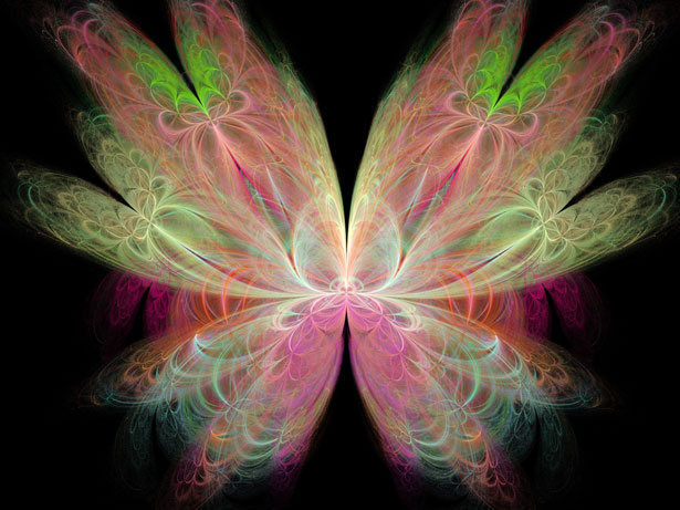 Rainbow butterfly fractal art