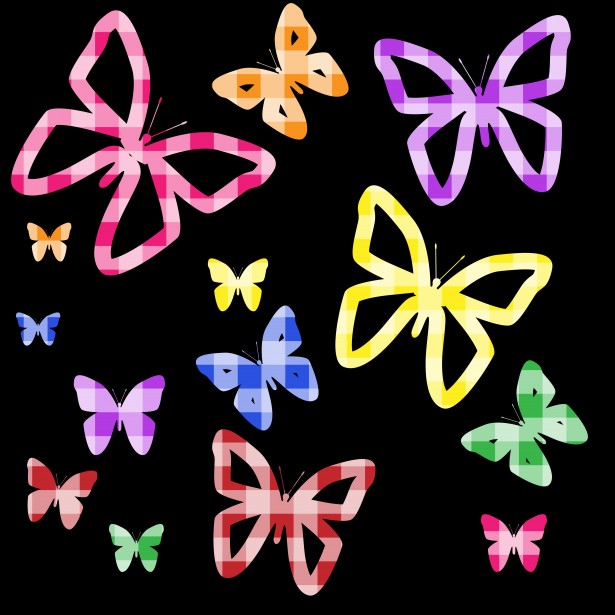colored butterfly art